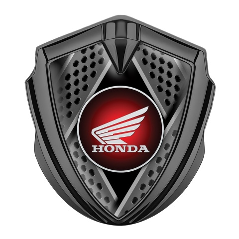 Honda 3D Car Metal Domed Emblem Graphite Blades Effect Circle Design