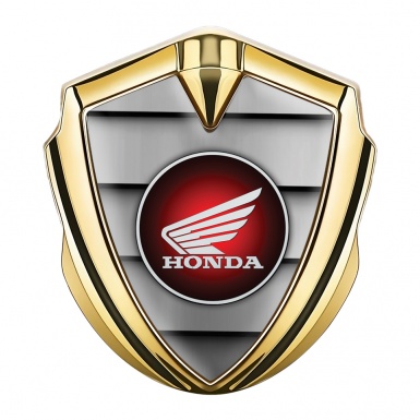 Honda Bodyside Emblem Self Adhesive Gold Shutters Effect Red logo