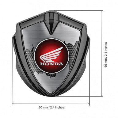 Honda Trunk Emblem Badge Graphite Split Steel Plate Crimson Edition 