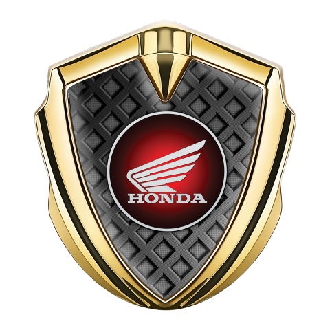 Honda Bodyside Domed Emblem Gold Waffle Effect Red Circle Edition