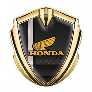 Honda Emblem Trunk Badge Gold Digital Motif Sport Stripe Design