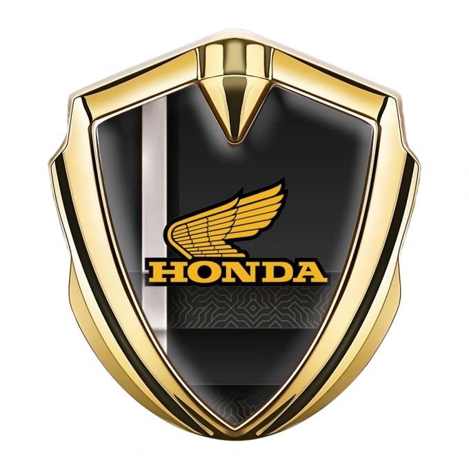 Honda Emblem Trunk Badge Gold Digital Motif Sport Stripe Design