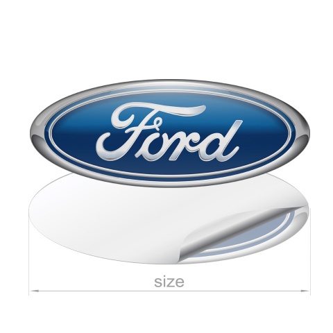 Ford Emblem Silicone Sticker Classic Blue