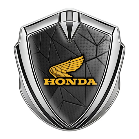 Honda Bodyside Emblem Self Adhesive Silver Dark Mosaic Yellow Logo