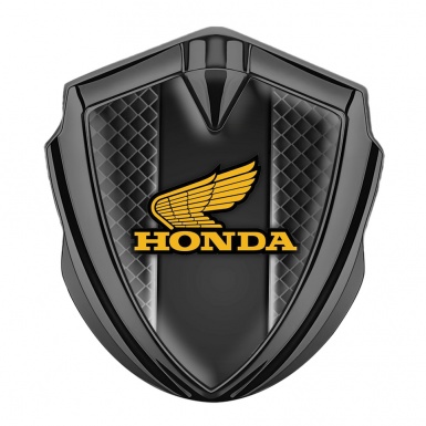 Honda Emblem Badge Self Adhesive Graphite Dark Mesh Motif Winged Logo