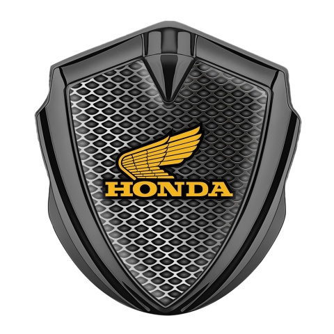 Honda Bodyside Domed Emblem Graphite Metallic Grate Motif Classic Logo