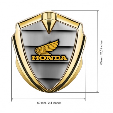 Honda Bodyside Emblem Self Adhesive Gold Cross Plates Winged Logo