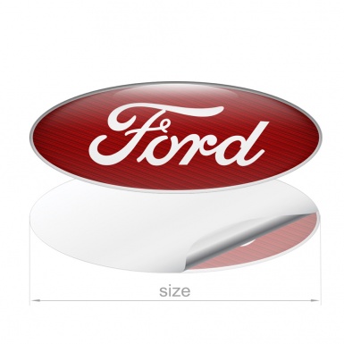 Ford Emblem Domed Sticker Classic Modern Red Carbon