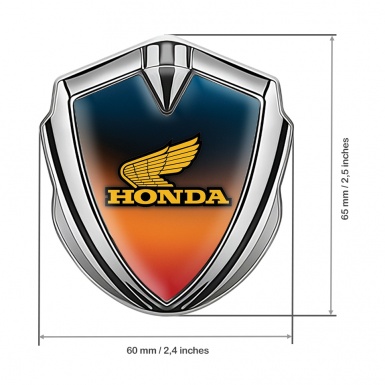 Honda Emblem Trunk Badge Silver Colorful Pattern Classic Edition