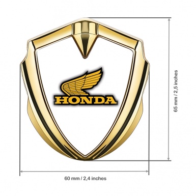 Honda Emblem Self Adhesive Gold White Pearl Yellow Logo Design