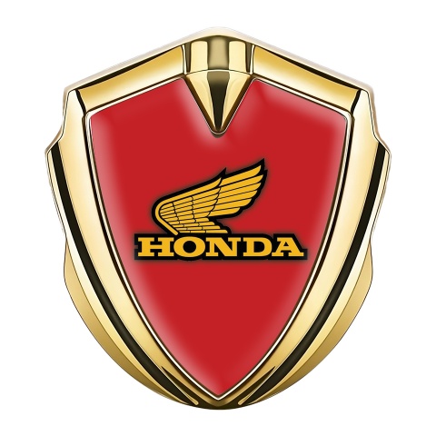 Honda Bodyside Emblem Badge Gold Crimson Theme Yellow Logo