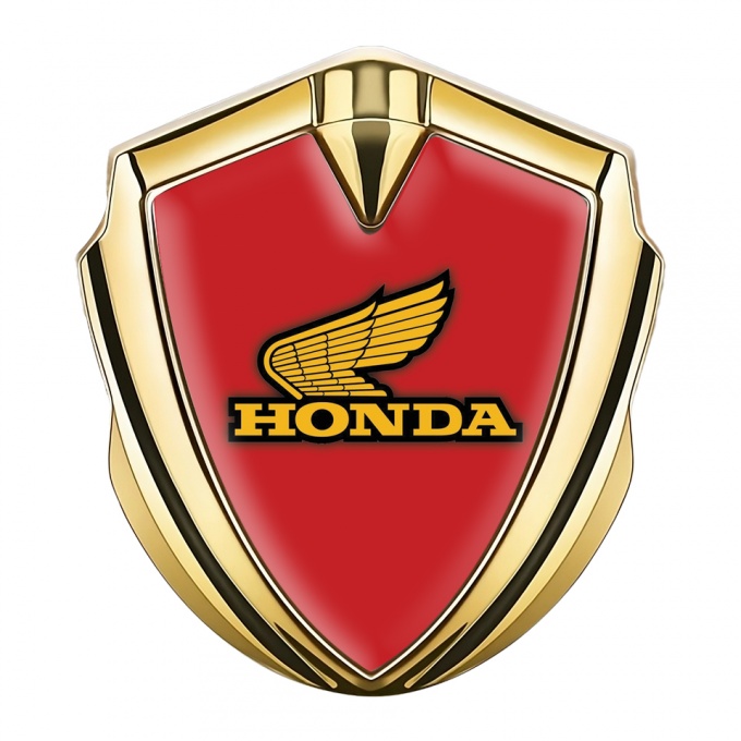 Honda Bodyside Emblem Badge Gold Crimson Theme Yellow Logo