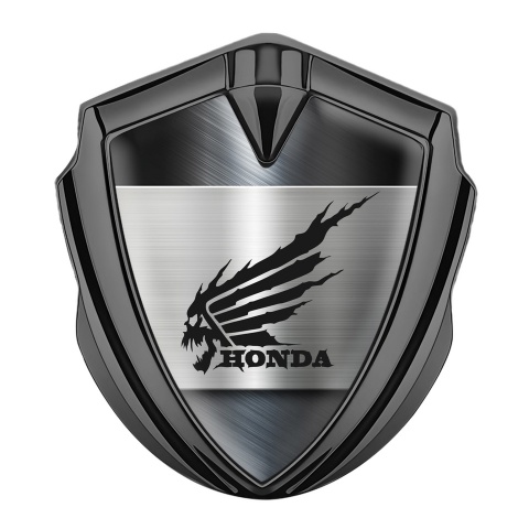 Honda Emblem Fender Badge Graphite Metallic Theme Skull Logo Edition