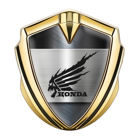 Honda Emblem Fender Badge Gold Metallic Theme Skull Logo Edition