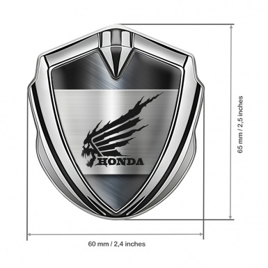 Honda Emblem Fender Badge Silver Metallic Theme Skull Logo Edition