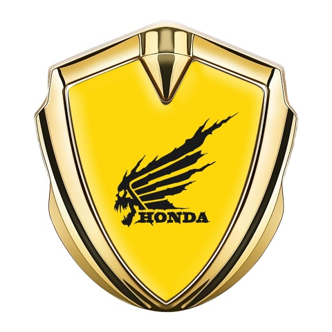 Honda Trunk Emblem Badge Gold Yellow Theme Skull Logo Design
