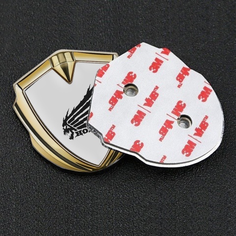 Honda Bodyside Domed Emblem Gold Grey Foundation Black Skull