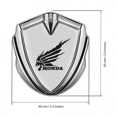 Honda Bodyside Domed Emblem Silver Grey Foundation Black Skull
