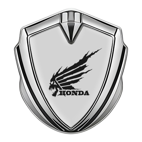 Honda Bodyside Domed Emblem Silver Grey Foundation Black Skull