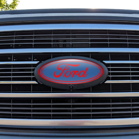 Ford Emblem Silicone Sticker Classic Red Blue