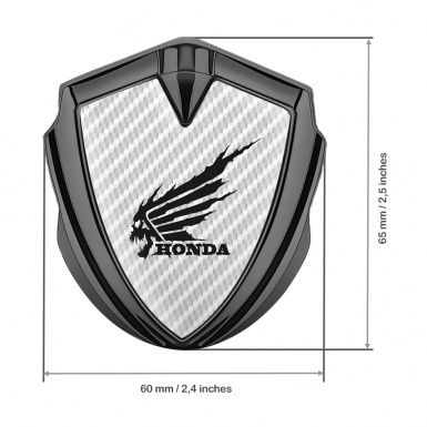 Honda Bodyside Emblem Self Adhesive Graphite White Carbon Skull Design