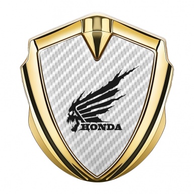 Honda Bodyside Emblem Self Adhesive Gold White Carbon Skull Design
