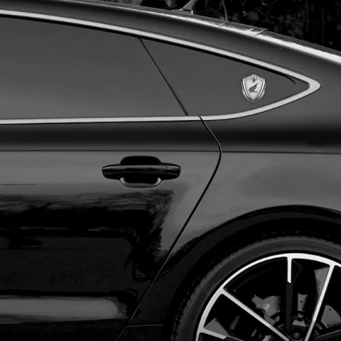 Honda Bodyside Emblem Self Adhesive Silver White Carbon Skull Design