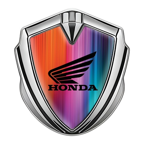 Honda Emblem Self Adhesive Silver Radiant Theme Black Logo