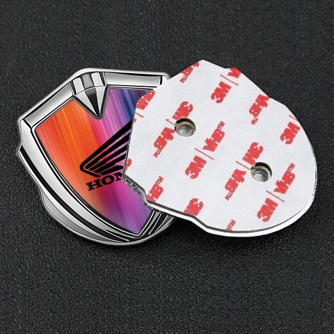 Honda Emblem Self Adhesive Silver Radiant Theme Black Logo
