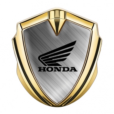 Honda Bodyside Emblem Badge Gold Steel Strokes Winged Design