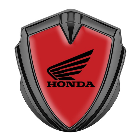 Honda Bodyside Domed Emblem Graphite Crimson Base Black Winged Design