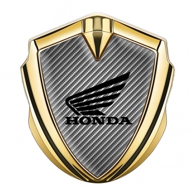 Honda Metal Emblem Self Adhesive Gold Light Carbon Winged Edition