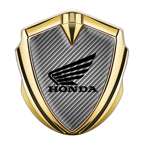 Honda Metal Emblem Self Adhesive Gold Light Carbon Winged Edition