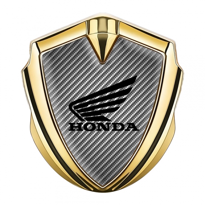 Honda Metal Emblem Self Adhesive Gold Light Carbon Winged Edition