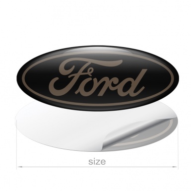 Ford Emblem Silicone Sticker Classic Black Brown