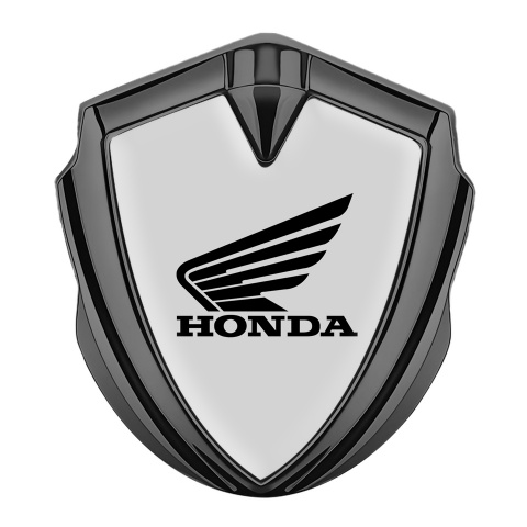 Honda Emblem Badge Self Adhesive Graphite Moon Grey Winged Design