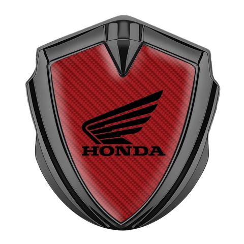 Honda Fender Emblem Badge Graphite Red Carbon Black Classic Logo