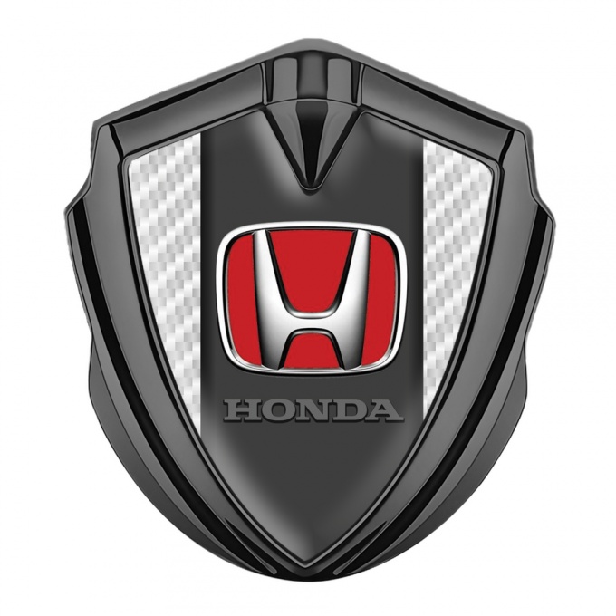 Honda Emblem Trunk Badge Graphite White Carbon Center Panel Red Logo