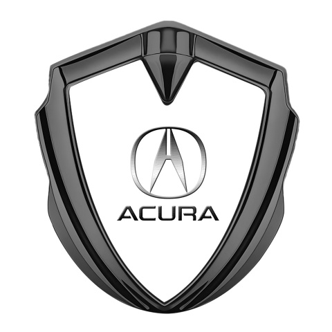 Acura Trunk Emblem Badge Graphite White Theme Brushed Design