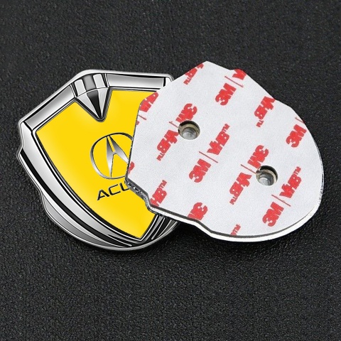 Acura Bodyside Emblem Self Adhesive Silver Yellow Base Edition