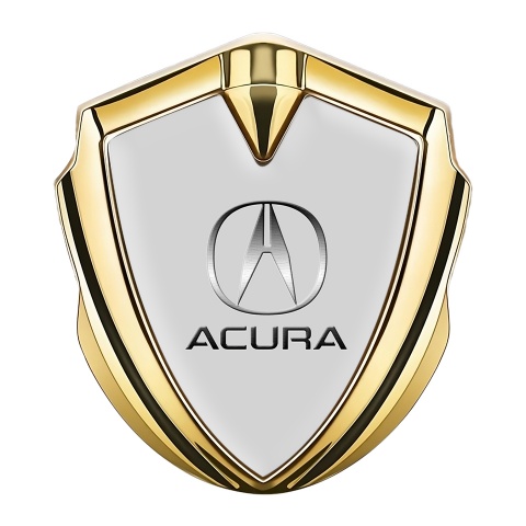 Acura Metal Emblem Self Adhesive Gold Moon Grey Metallic Logo