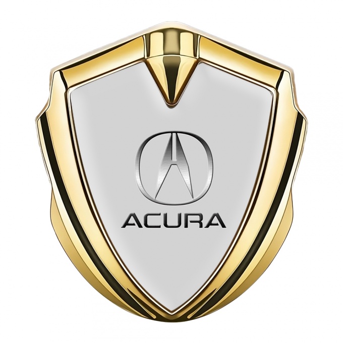 Acura Metal Emblem Self Adhesive Gold Moon Grey Metallic Logo