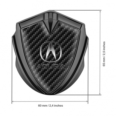 Acura Emblem Badge Self Adhesive Graphite Black Carbon Clean Logo