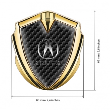 Acura Emblem Badge Self Adhesive Gold Black Carbon Clean Logo