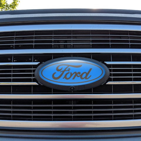 Ford Emblem Silicone Sticker Classic Blue Brown