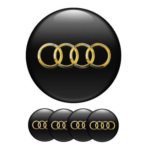 Audi Sticker Wheel Center Hub Cap Gold Rings