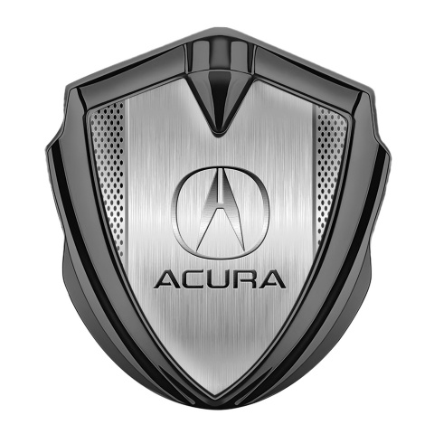 Acura Bodyside Emblem Badge Graphite Aluminum Mesh Metallic Motif