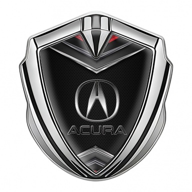 Acura Trunk Emblem Badge Silver Dark Mesh Chrome Elements
