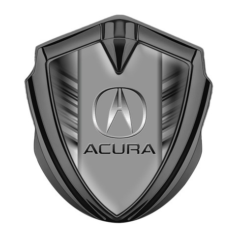 Acura Bodyside Domed Emblem Graphite Greyscale Stripes Classic Logo
