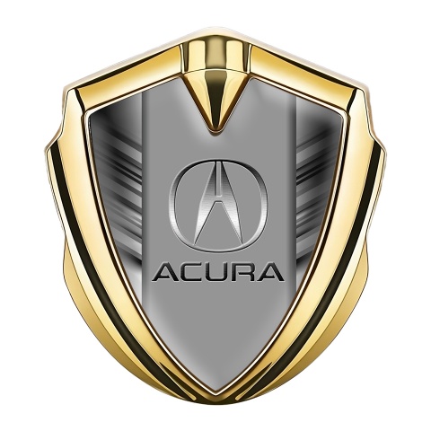 Acura Bodyside Domed Emblem Graphite Greyscale Stripes Classic Logo